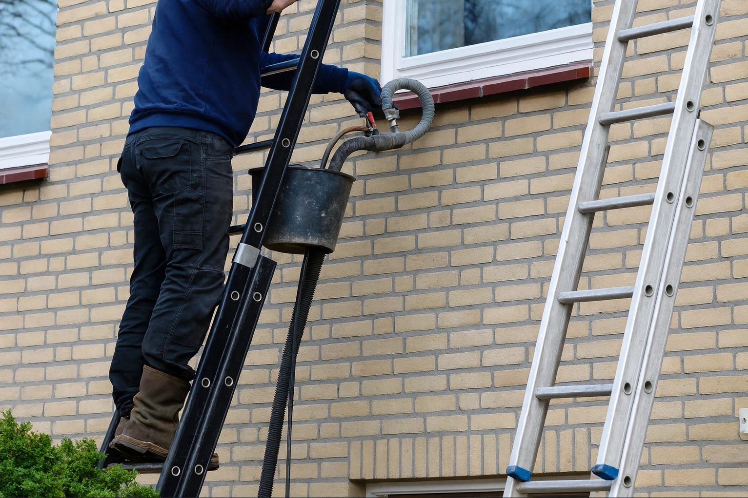 Professionele spouwmuurisolatie injectie met EPS-parels