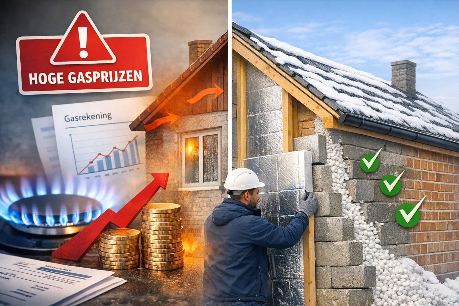 Woning isoleren om gasverbruik te verlagen